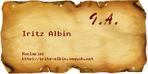 Iritz Albin névjegykártya